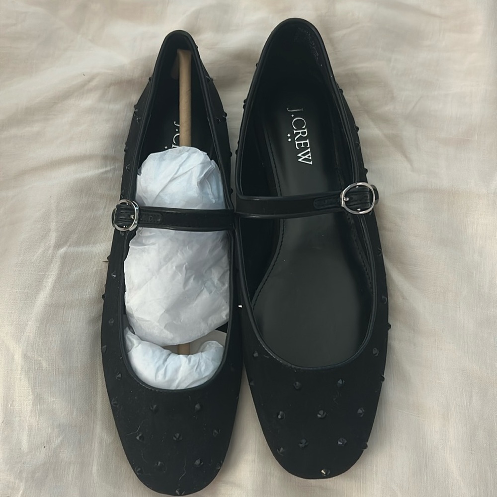 J Crew Rhinestone Mary Jane Flat